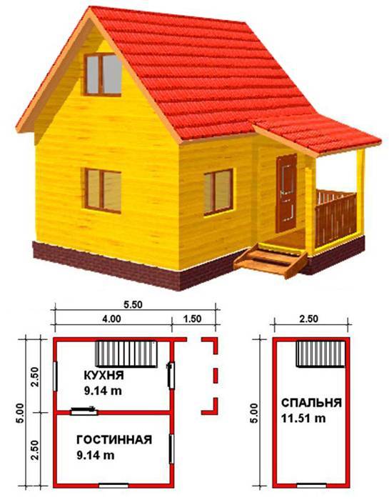 Дом Д-5 5х4м